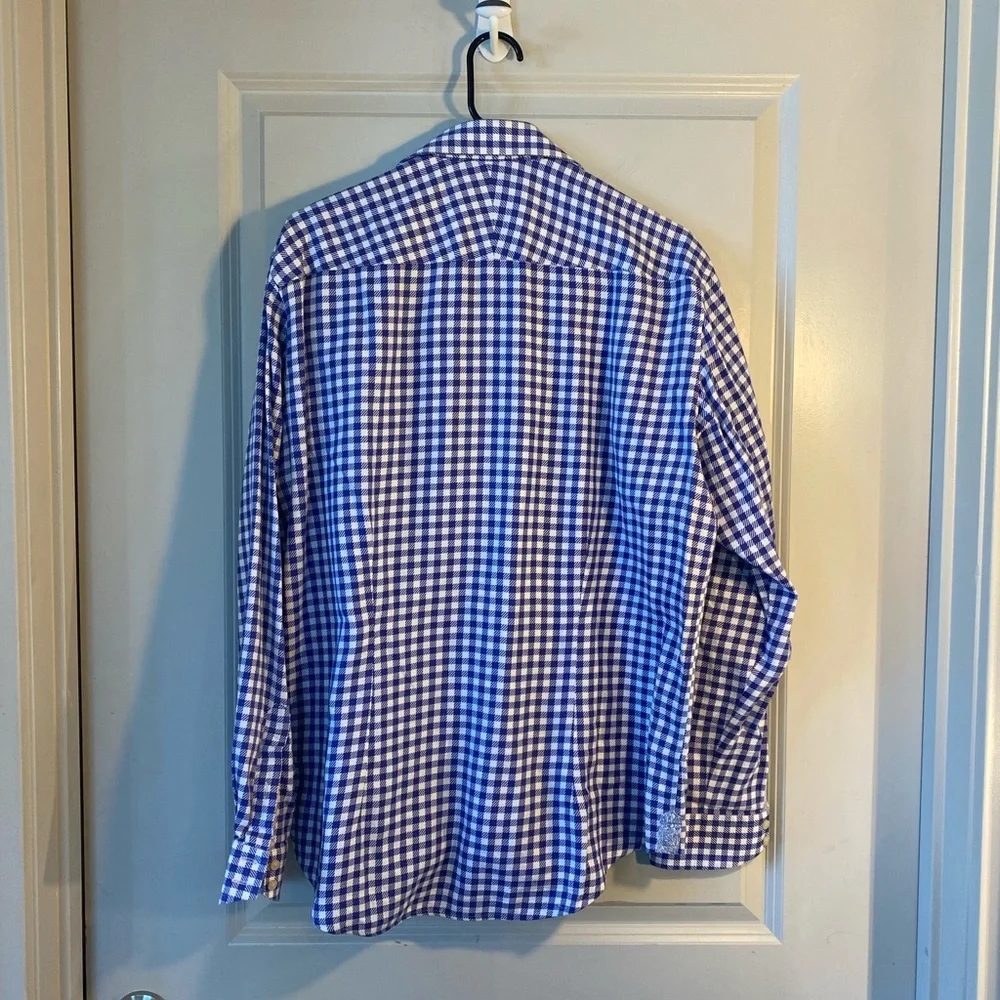 Ted Baker Gingham Check W/ Paisley Classic Fit Button Down, size 17 ( neck)